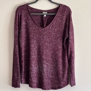 a new day Women's V-Neck Long Sleeve Top - Purple Size Medium